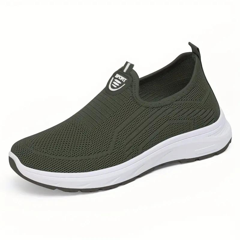 Women's Casual Mesh Sneakers - Breathable Solid Color Slip-On Fashion Shoes Walking Footwear