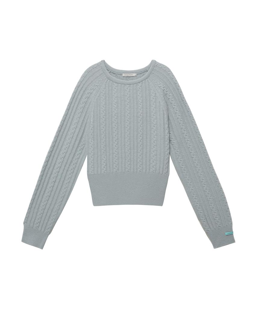INSTANTFUNK Wool Cable Crop Knit