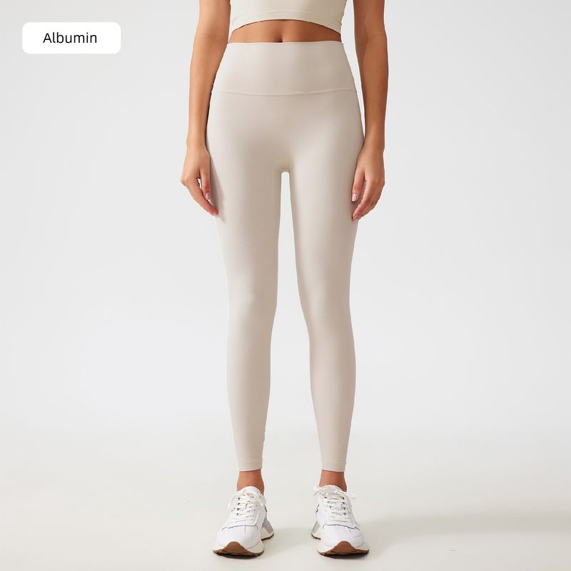 Lu Same Style Free Size Nude Feel No Embarrassment Line Yoga Pants Female 2025 Best Selling Hip Raise Shaping Sports Workout Ankle Length Pants