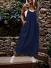 Plus Size Women's Strappy Long Denim-Style Dress - European and American Fashion