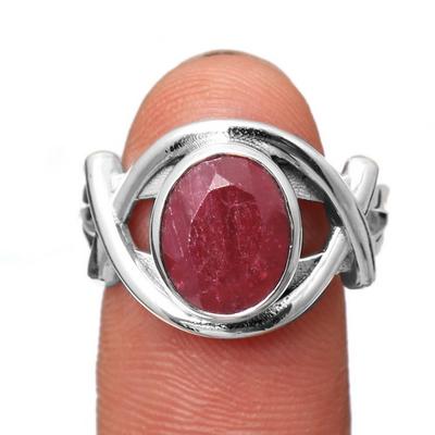 Käsitsi valmistatud ehted, Kashmiri rubiinsõrmus, hõbesõrmus, 925 sterlingi hõbe, kingitused talle