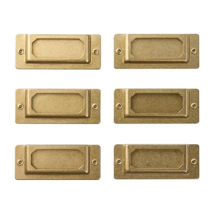 

6Pcs Brass Index Label Organiser Rustproof Name Label Holder For Document Sorting Folder Cabinet Classification 1
