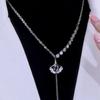 New Light Luxury Micro-inlaid Zircon Ginkgo Biloba Trendy High-end Personalized Sweater Chain Versatile Neck Jewelry