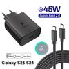 PD 45W 5A Super Fast Charger for Samsung S21 S22 S23 S24 Plus  A34 A53 A54 A55 A71 A73 Note20 Ultra USB-C Quick Charging
