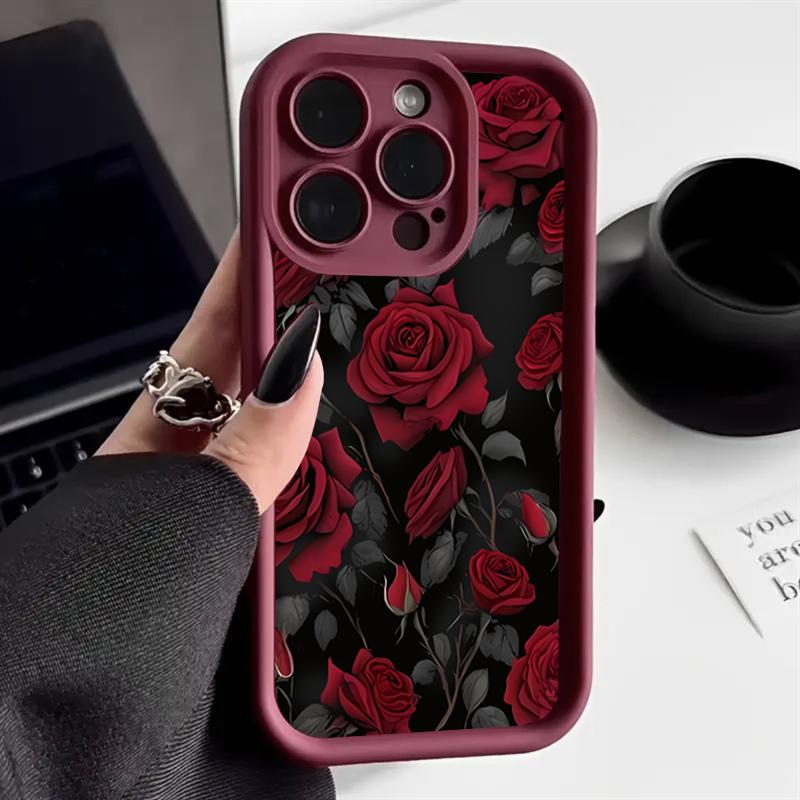 

Gorgeous Raindrop Rose Pattern Phone Case For Samsung Galaxy S25 S24 S23 S22 S21 S20 Plus Ultra FE A15 A35 A54 A55 Soft Cover Galaxy S21 Ultra 5G