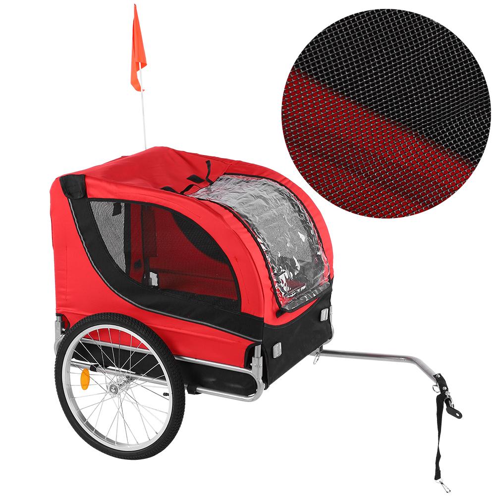 Pet Bike Trailer Smoothly Rolling Safety Bicycle Cart for Camping Hiking Walking Cycling