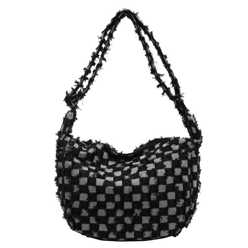 

Большая вместимость женских сумок через плечо, универсальные сумки через плечо, мягкая сумка для путешественников, дизайнерская сумка из денима на молнии