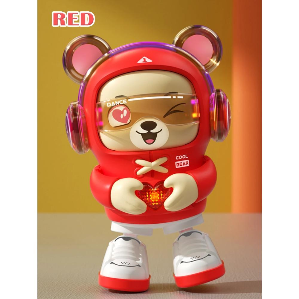 Dancing Bear Baby Dragon Toys, Lighting and Dancing Robot Mode Cute Shape 2 Gear Switches for 3+ Childs Not Include Battery