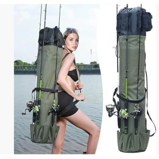 

Сумка для удилищ Barsme, Органайзер для рыболовных катушек, Сумка для хранения удилищ, Вмещает 5 удилищ, Дорожный чехол, Легкий ящик для снастей, Многофункциональная подставка, Рыболовные сумки зелёный