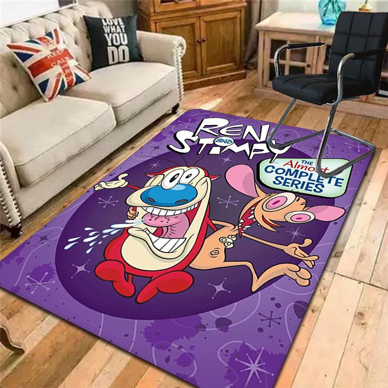 The Ren & Stimpy Show Rug Floor Mat for Living Room or Bedroom Soft and Comfortable Carpet a Gift for Birthday and Holiday.