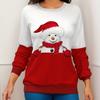 GMXIA Women's Fashion Casual Christmas Print Autumn and Winter Shoulder Print Loose Long Sleeve Round Neck T-shirts and Tops