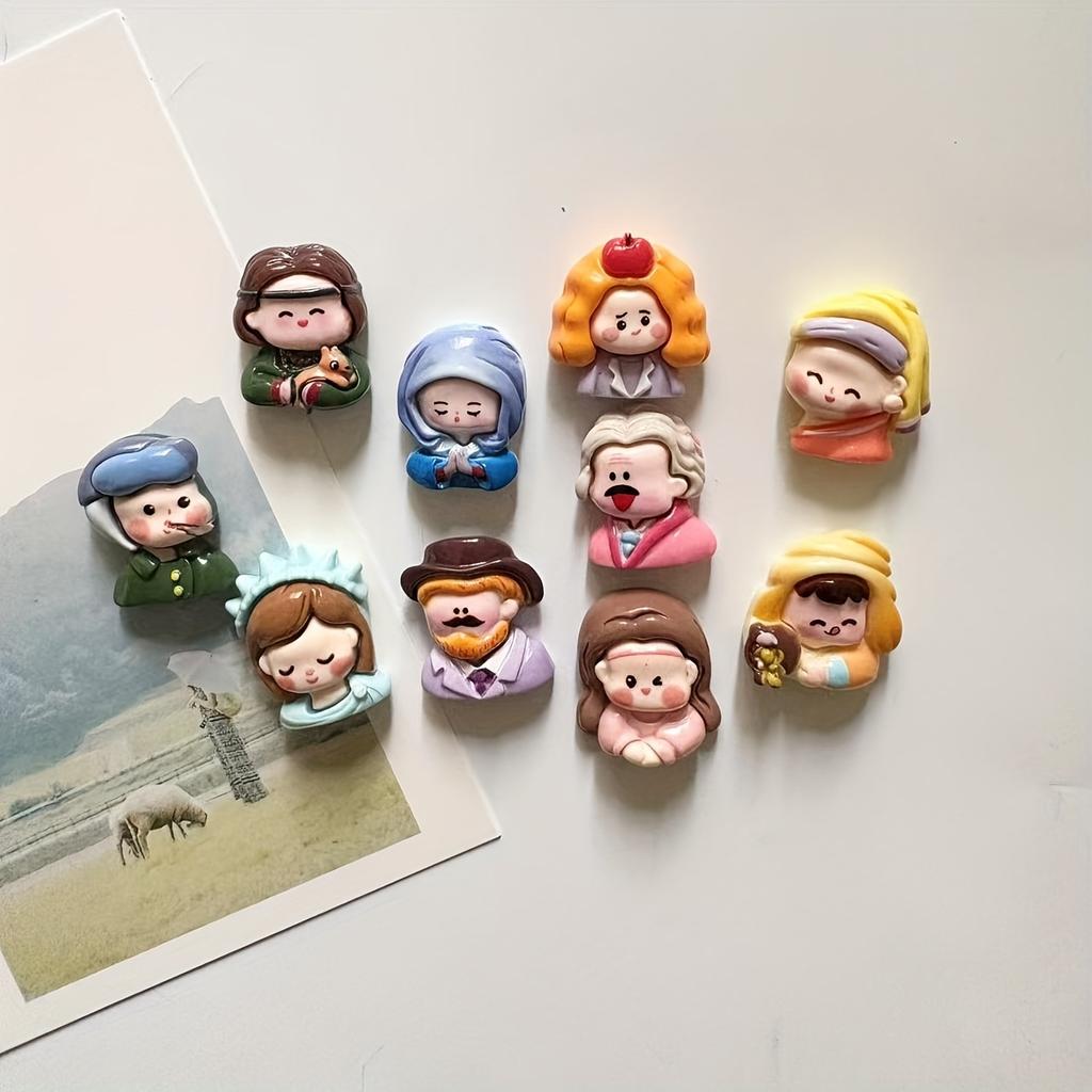 5 Stücke Helles Gesicht Charakter Harz Kühlschrankaufkleber Wohnkultur Magnet Cartoon Charakter Magnet Wohnkultur Magnet