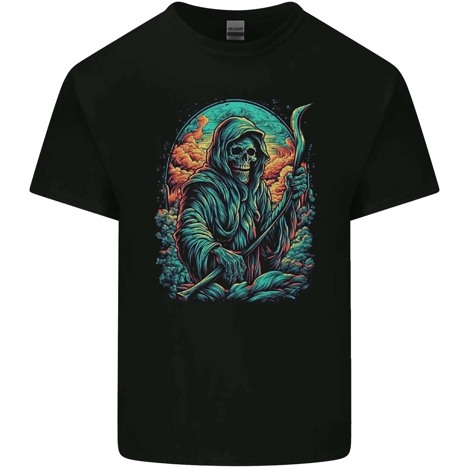 The Grim Reaper Skull Kids T-Shirt Childrens 4XL