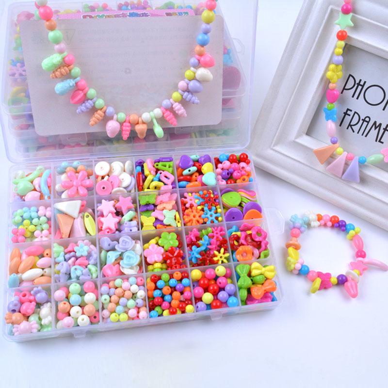 Diy Handmade Beaded Toy With Accessory Set Children Creative 24 Grid Girl Jewelry Making Toys Educational Toys Children Gift