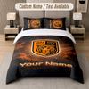 Set Biancheria da Letto Personalizzato Modello Hull City, Stampa Nome Testo 1 Copripiumino più 2 Federe Tessile per la Casa