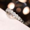 Huitan Exquisite Cubic Zirconia Rings for Women Full Paved Round CZ  Color Fashion Promise Rings Versatile Girls Jewelry