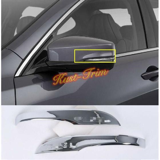 For Acura TLX 2015-2019 ABS Chrome Door Rearview Mirror Strip Cover Trim 2PCS