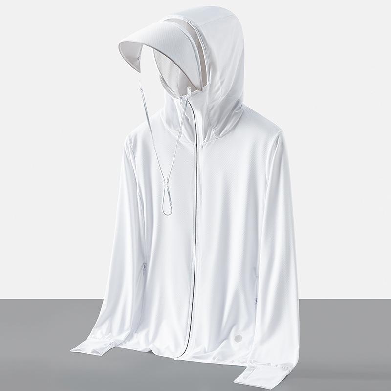 

Женская куртка с капюшоном из черного ледяного шелка 2024 - Дышащая и с защитой от УФ-лучей L