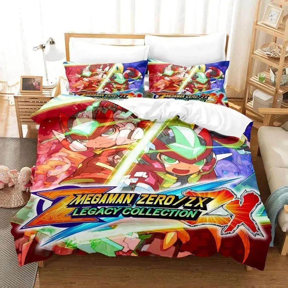 3D New Anime Game Mega Man Zero Bedding Set Printed Bed Set With Pillowcase Bed Duvet Cover Single Double Queen Super King Size