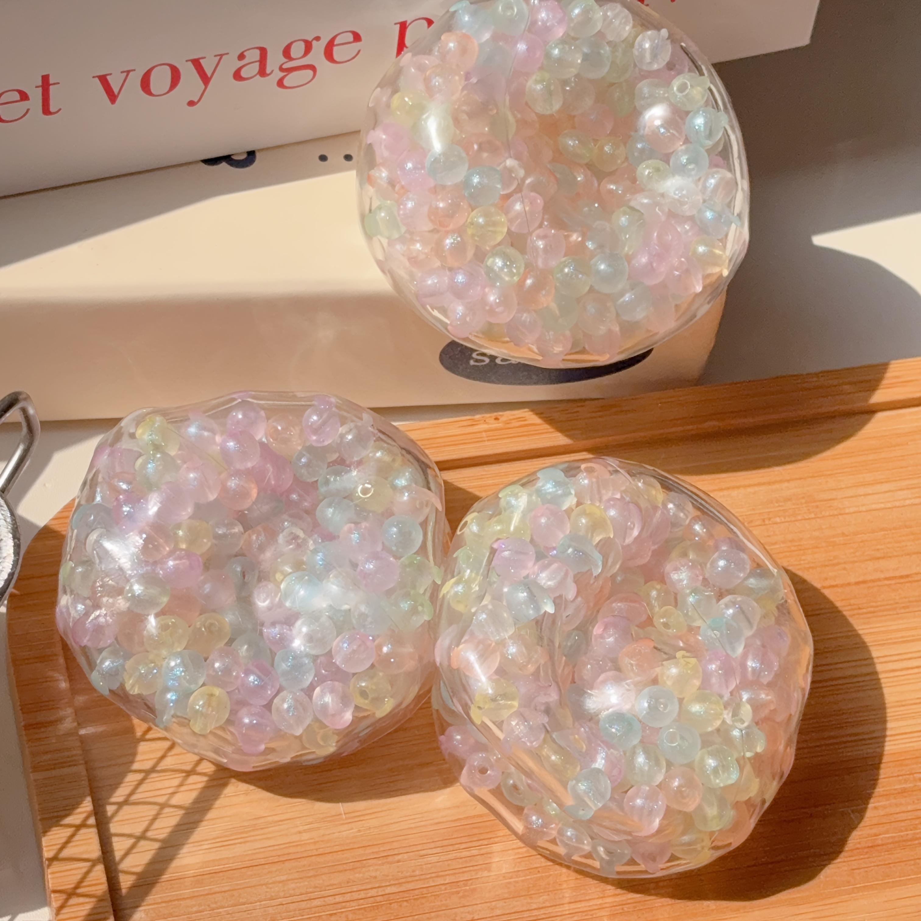 

1PC Iridescent Acrylic Stress Ball, Clear Handmade Desk Fidget Toy, Slow Rebound Sensory Toy, Christmas Birthday Graduation Gift светло-серый