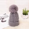Autumn and Winter Twist Fur Ball Woolen Hat for Women Fashionable Thickened Cold Hat Outdoor Casual Windproof and Warm Knitted Hat for Men