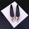 Spring new versatile flat shoes women's soft sole shallow mouth pointed single shoes soft leather four seasons ladyshoes black work shoes