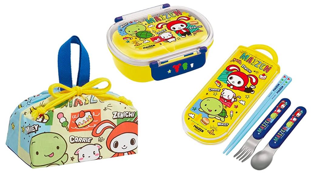 Skater Maizen Sisters 23 Antibacterial Dishwasher Safe Fluffy Lid Tight Lunch Box Oval Bento Box 360ml Trio Set Lunch Drawstring Maizen Mickey Zenichi
