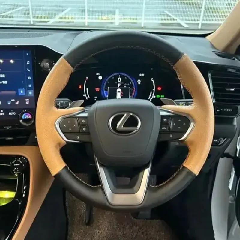 Pentru Lexus NX 250 NX260 NX350 NX350h NX450h+ -2024 cusut manual Piele Roșu Negru antiderapant Capac Volan Auto