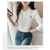 POLO shirt, spring and autumn 2026 new model, base shirt with bow embroidery, women's slim-fit t-shirt