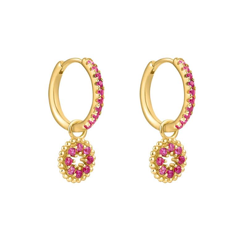 Rainbow Colored Zircon Ear Buckle Set, Love Water Drop Pendant, Small Earrings, Light Luxury and Exquisite Stacked Women's Earrings.
