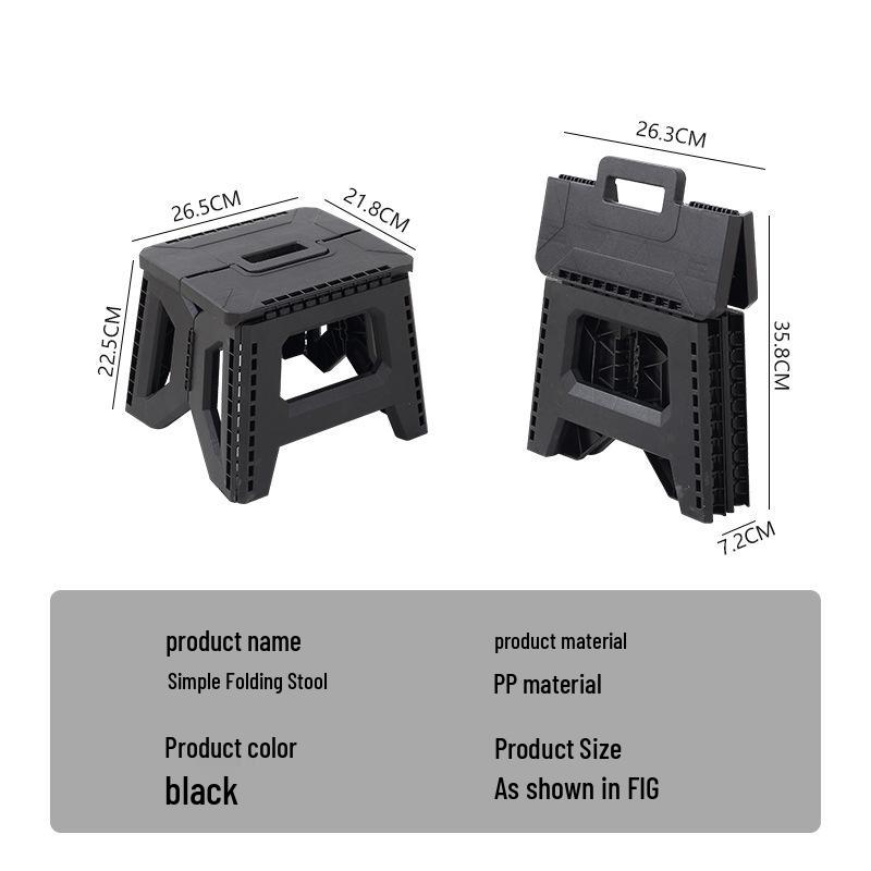 Collapsible Plastic Stool for Camping, Fishing, Storage & Shoe Changing