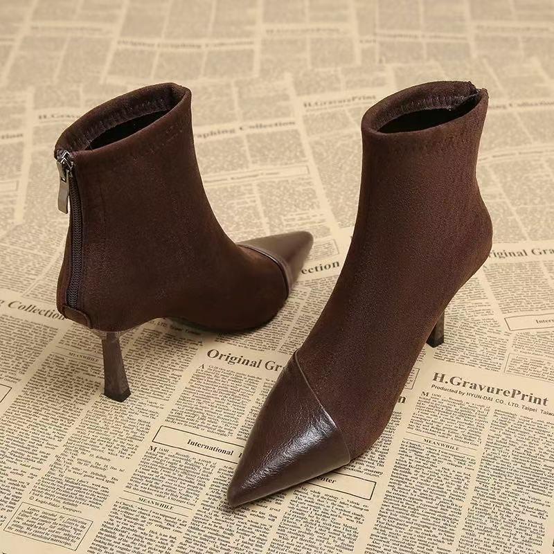 2026 Invernali Nuova Marca Stivaletti Donna Moda Punta Appuntita Eleganti Stivaletti alla Caviglia da Donna Tacco Alto Sottile Scarpe Décolleté da Sera
