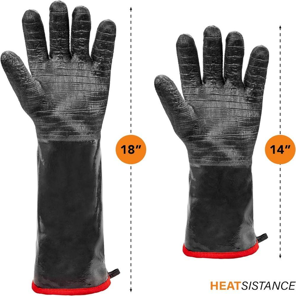 Oil Resistant Heat Resistant Gloves Waterproof Oven Mitts Easy to Clean BBQ Gloves  Kitchen