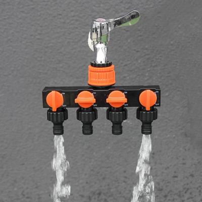4-Way Independent Garden Hose Splitter With Valve Water Switch Hose Connector Splitter 4-Way Faucet Diverter