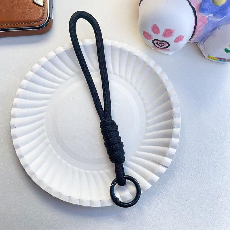 14CM Color Block Woven Plush Mobile Phone Lanyard & Anti-Lost Keychain Rope