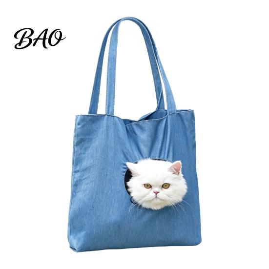 Breathable Canvas Pet Tote Carrying Bag with Head Hole, Plush Lion Rabbit Pig Cat Travel Gear Tote, Single Shoulder Pouch for Small Cats and Dogs