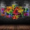 Colorful Abstract Flowers 5 Piece Five Panel Wall Canvas Print Modern Art Poster Picture Home Decor Gift For Him For Her