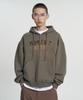 Moo Corduroy Applique Zip-Up Hoodie - Khaki