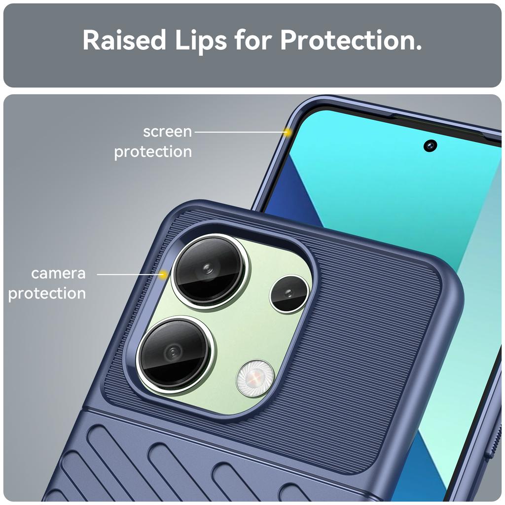 Thunder Series For Xiaomi Redmi Note 13 4G Case Twill Texture Thickened TPU Soft Phone Cover