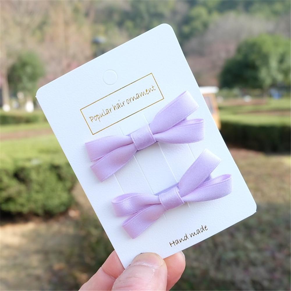 2Pcs/Set Hair Bow Clips For Girls Baby Kawii Barrettes Cute Haar Accessoires Kids Colored Ribbon Hairpins Children Hairgrip Hot