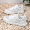 Fashion Lace White Shoes Women Hollow-out Walking Flats Breathable Mesh Casual Footwear for Jogging Traveling