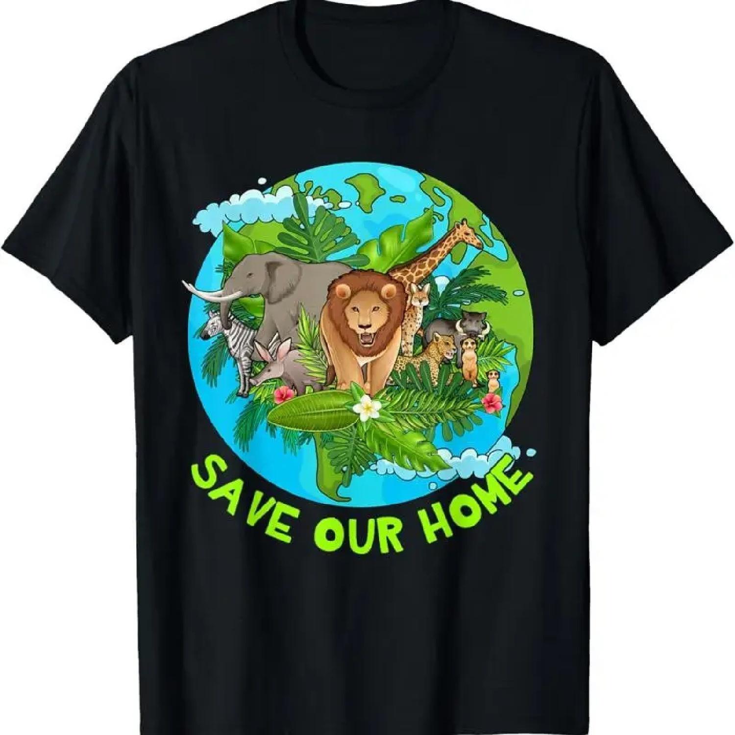 Save Our Home Animals Earth Day Planet Anniversary T Shirt XXXXXL разноцветный