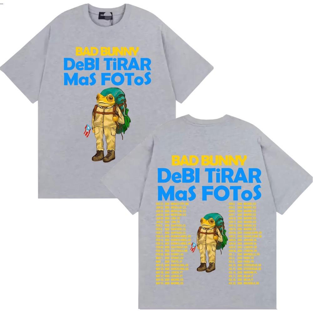 

Rapper Bad Bunny Debi Tirar Mas Fotos DTMF Album T-shirts Men Women Vintage Cartoon Fashion Short Sleeve T Shirt Streetwear 3XL