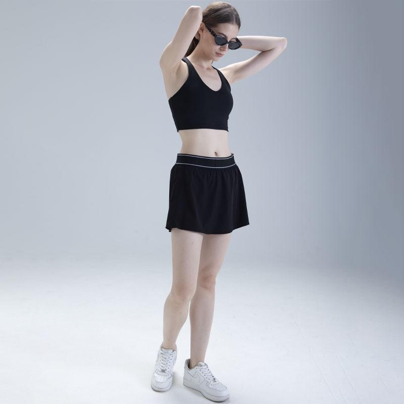 

Outdoor Yoga Set Two-piece High-quality Lining Anti-exposure Quick-drying Sports Women s Tennis Dress L