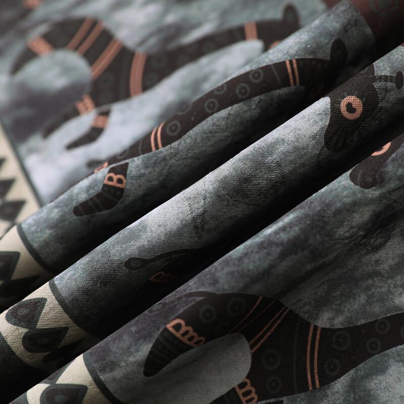 Ethnic Print Elastic Waist Midi Skirt