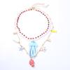 Fresh summer marine life acrylic jellyfish pendant multi-layered wearing beaded necklace vacation travel women