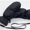 Unisex Winter Warm Fleece-Lined Waterproof Windproof Cycling Mittens with Lanyard
