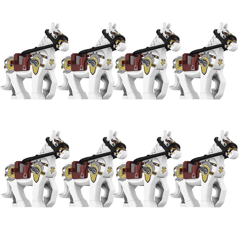 MOC Medieval Military Building Blocks Cavalry Regiment Knight Horse Animal Accessories Set Mini Bricks Buy Goods Boy Toy Gift