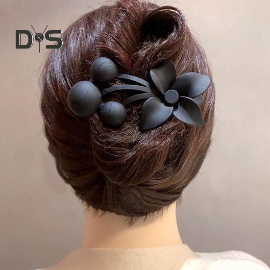 Frosted Texture Hair Claw Flower Decor Thick Thin Hair Clip Non-slip Matte Finish Large Back Head Hair Claw Hair Accessories