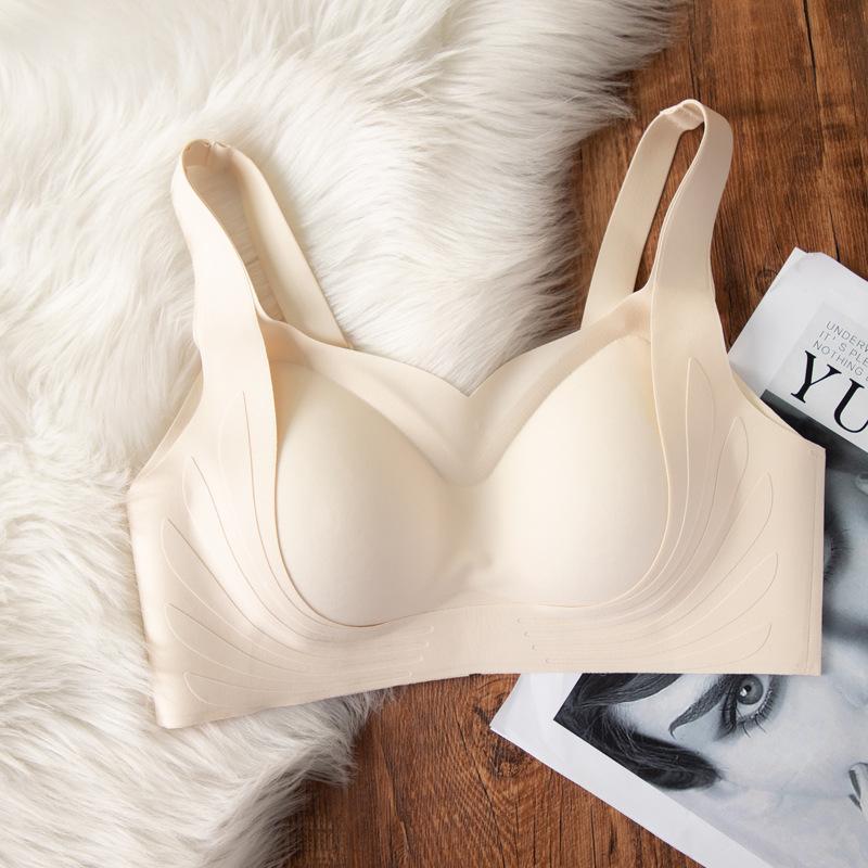 Women Japanese Style Seamless Wireless Soft Support Push Up Gathering Bra